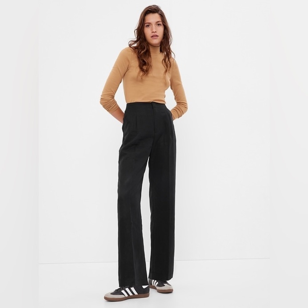 GAP High Rise SoftSuit Trousers Black Size 12 NWT Brand New